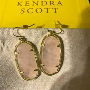 Kendra Scott Pink and Gold Danielle Earring